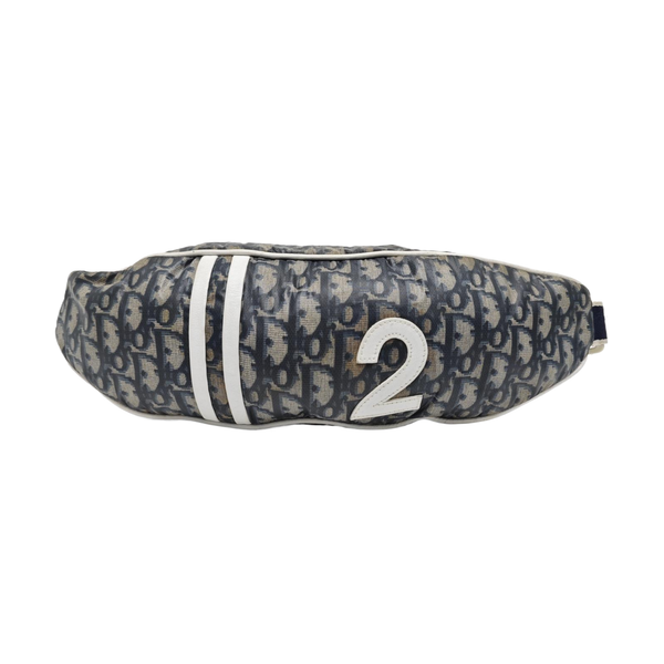 Oblique Fabric Belt Bag Blue