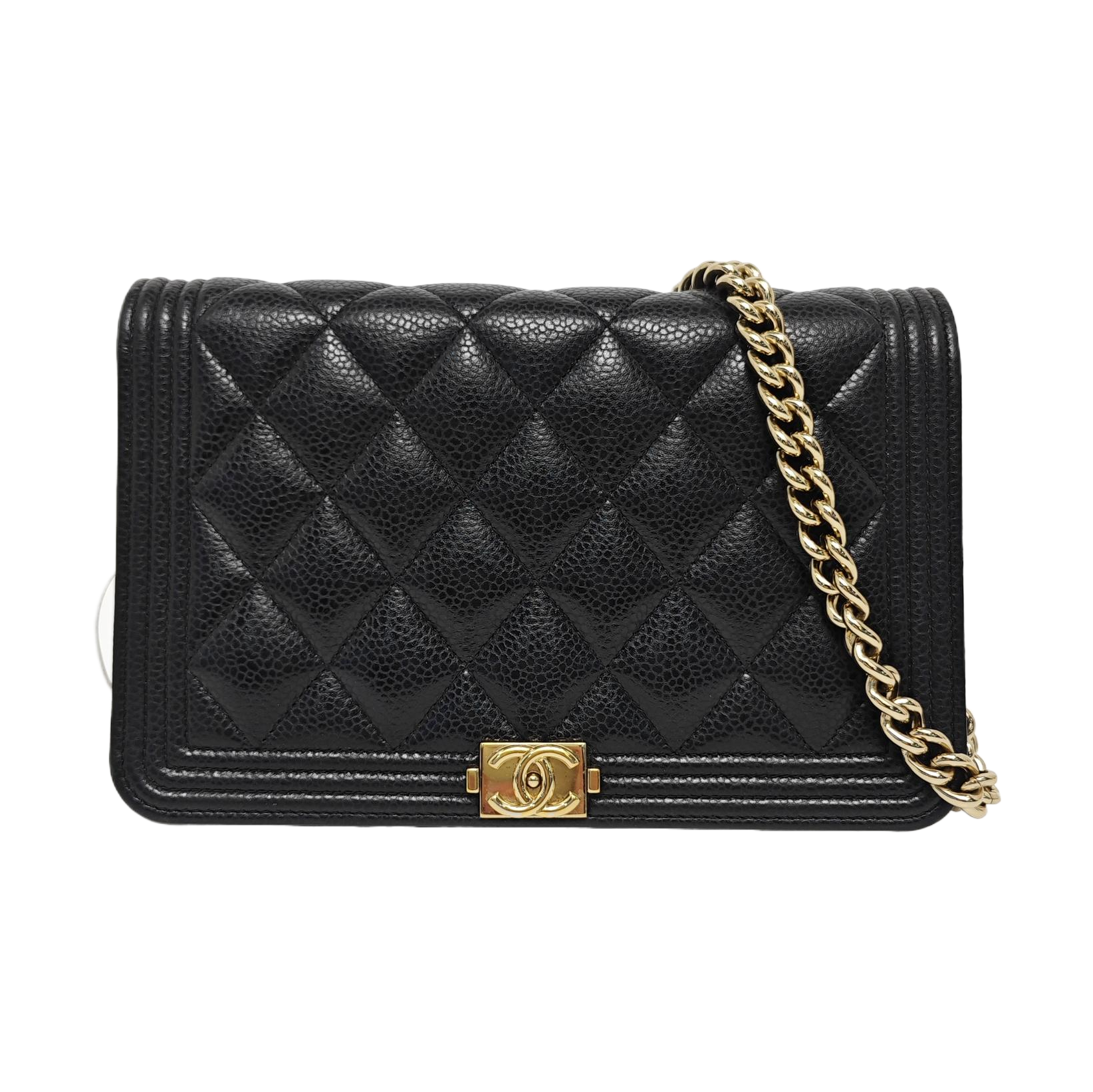 BOY CHANEL Mini Quilted Grained Calfskin Black