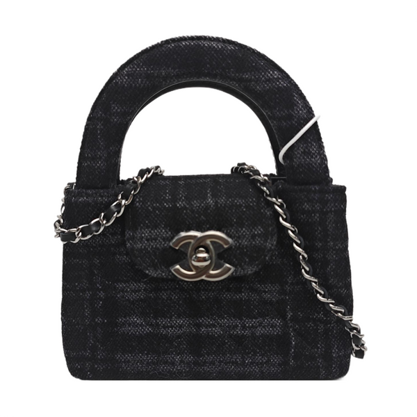 Quilted Fabric Crossbody Bag Black