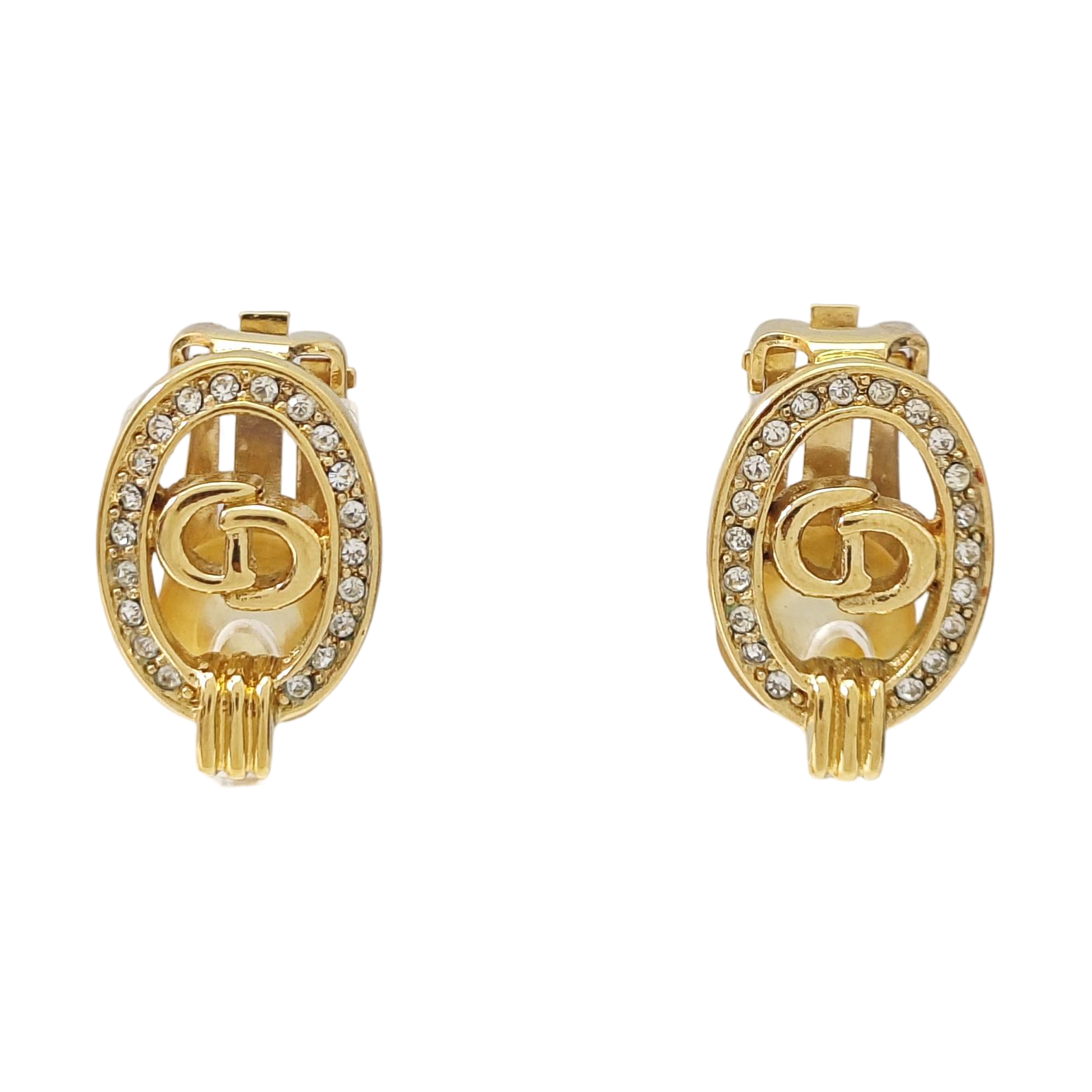 Petit CD Metal Gold Clip On Earrings
