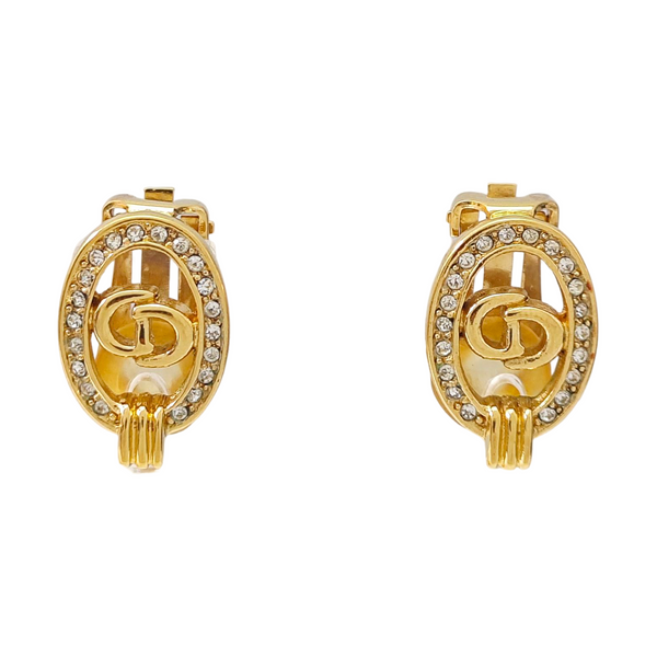Petit CD Metal Gold Clip On Earrings