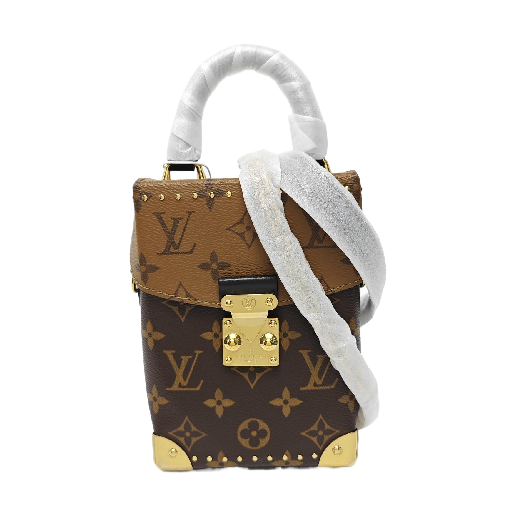 CAMERA BOX Monogram Coated Canvas Brown