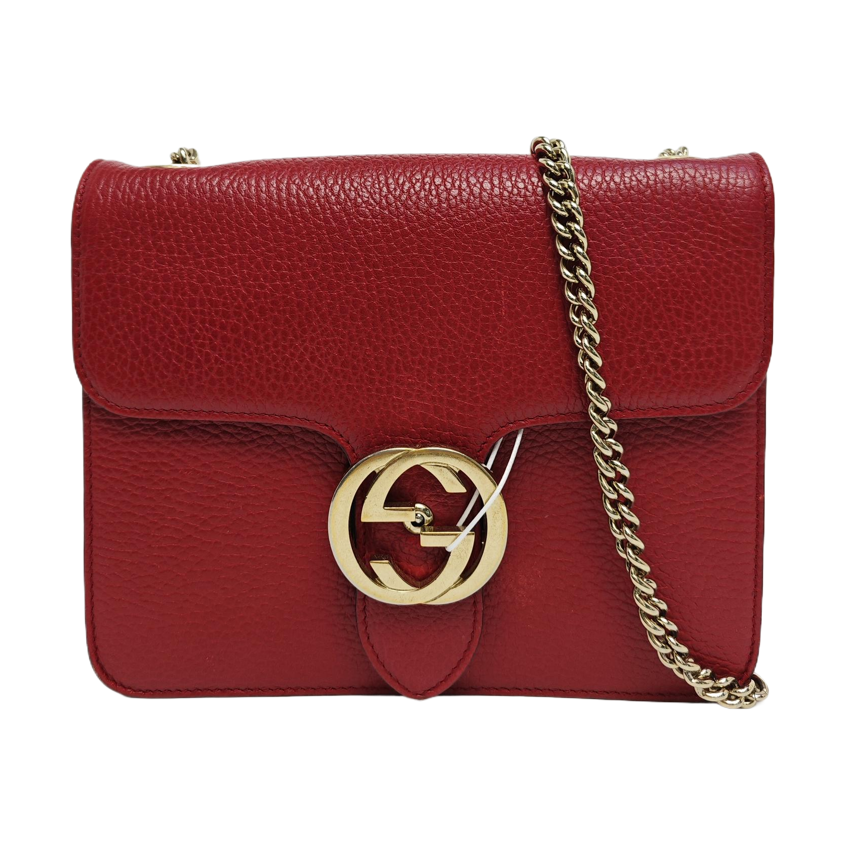 Interlocking G Small Calfskin Red