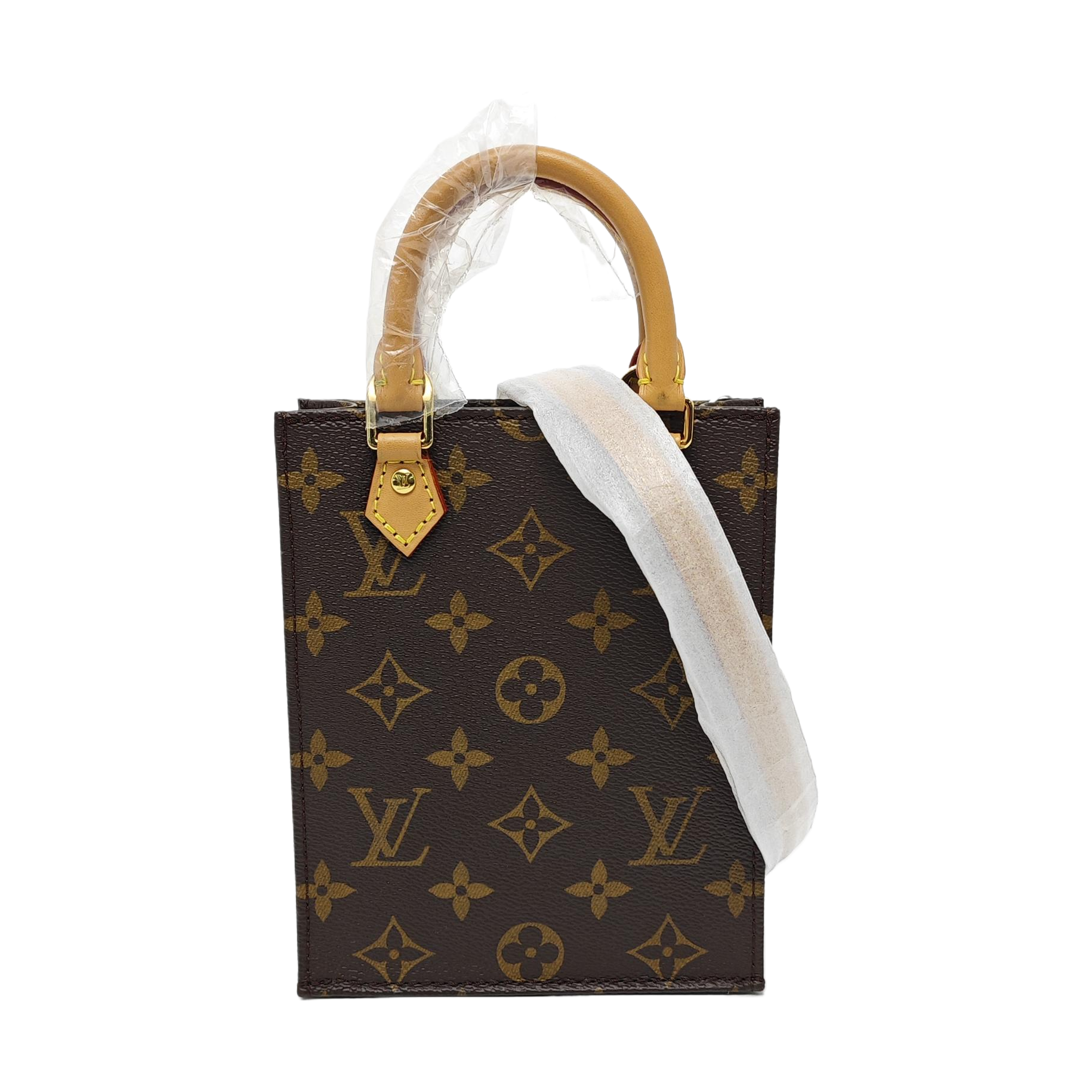 SAC PLAT Mini Monogram Coated Canvas Brown