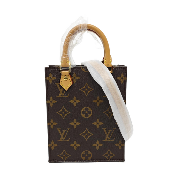SAC PLAT Mini Monogram Coated Canvas Brown