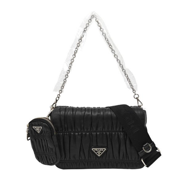 Quilted Lambskin Shoulder Bag Black