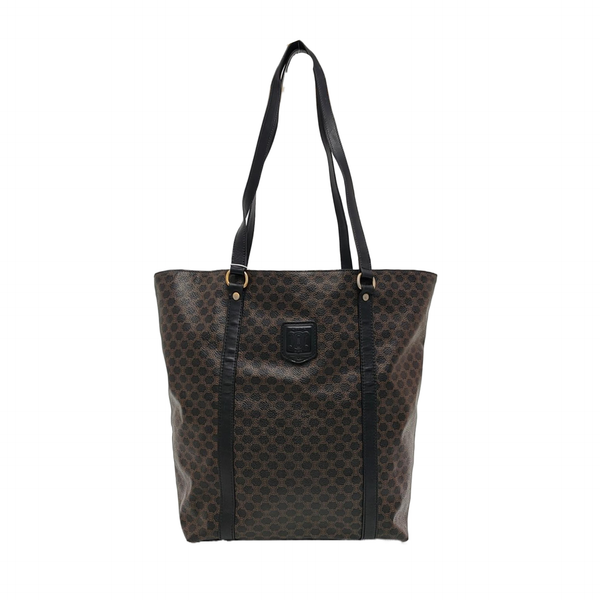 Coated Canvas Tote Bag Brown