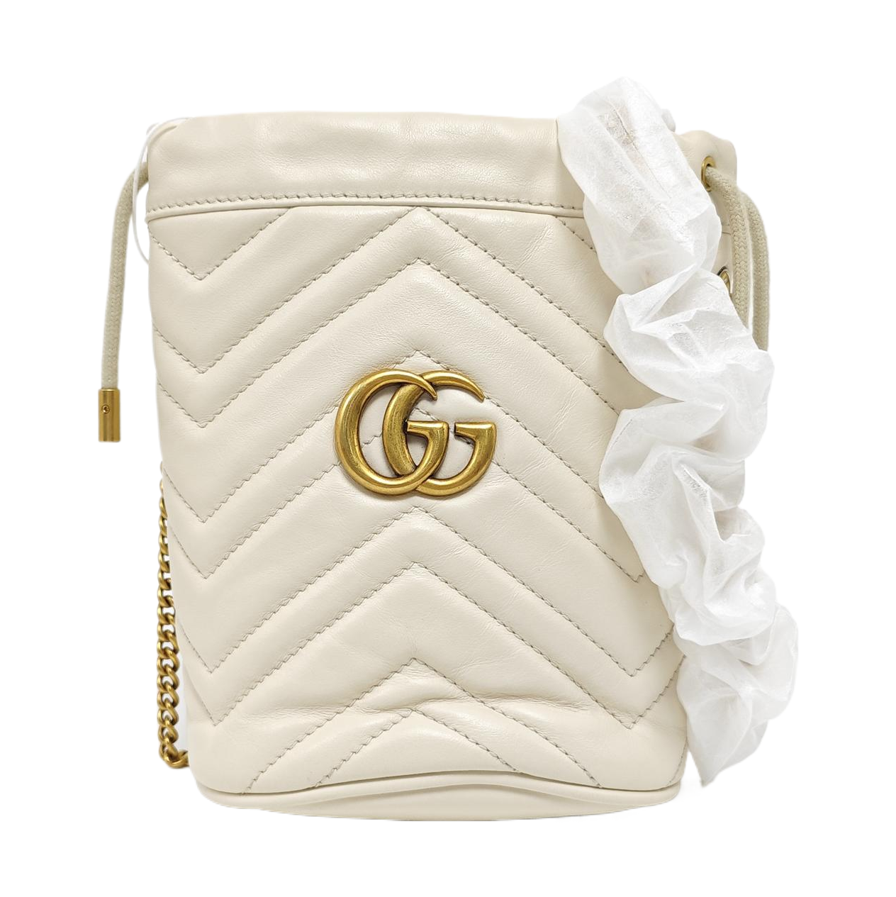 GG Marmont Mini Quilted Calfskin White