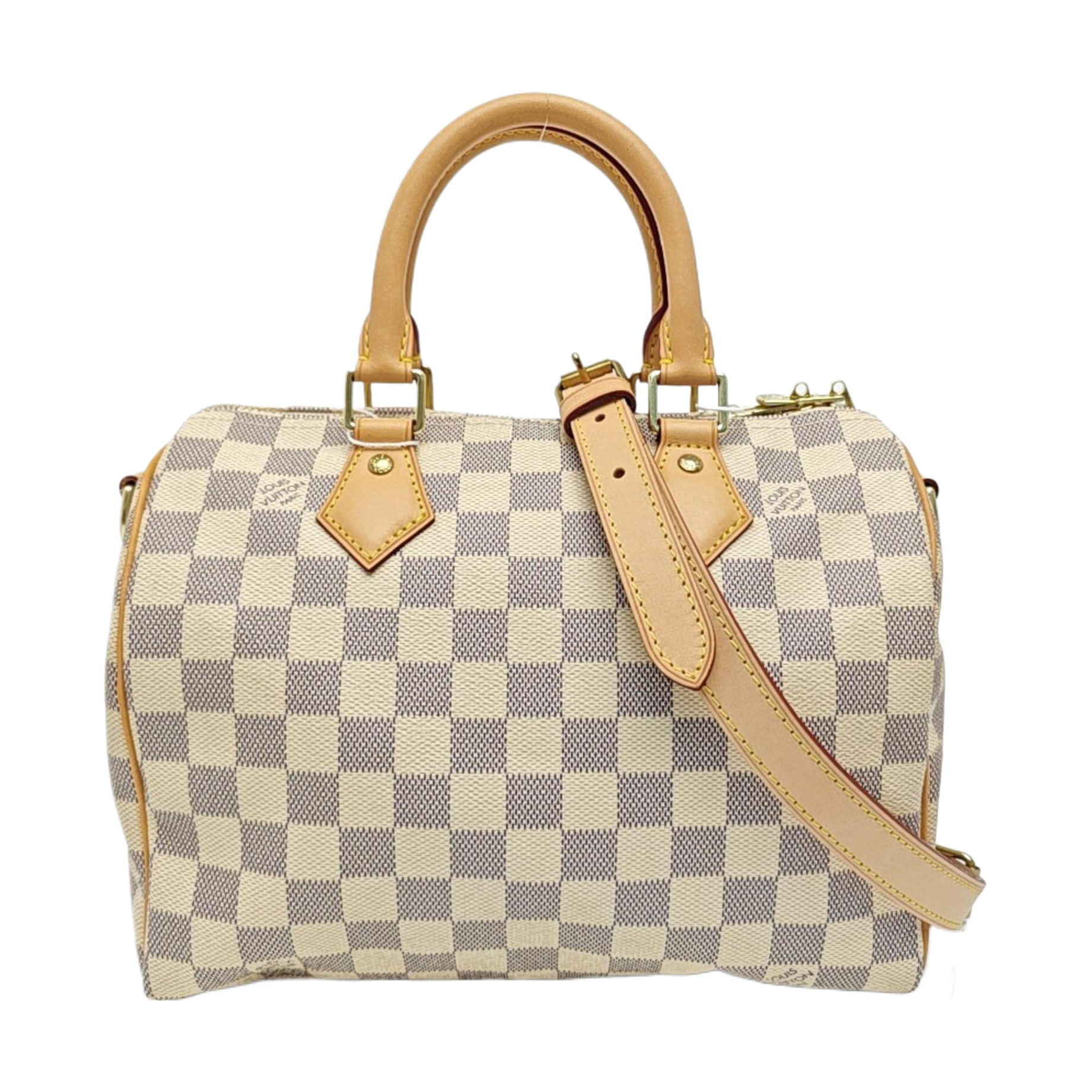 SPEEDY 25 Damier Azur Coated Canvas White