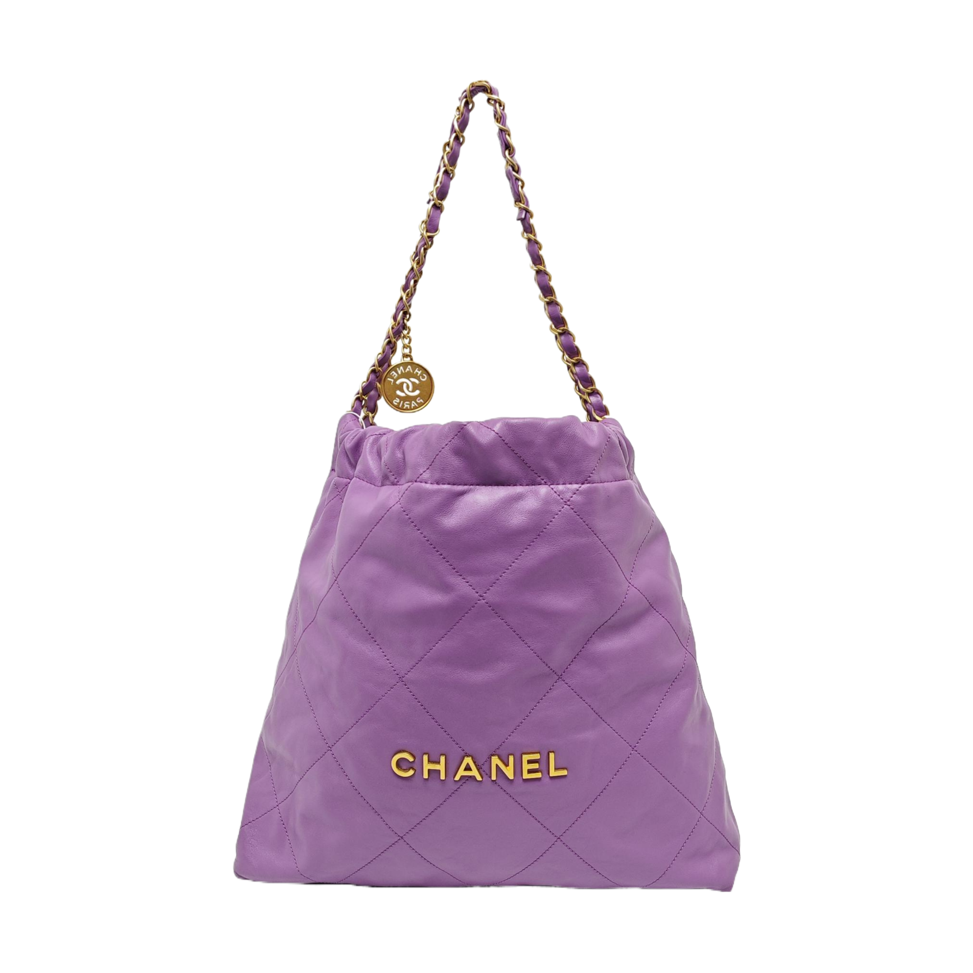 CHANEL 22 Medium Quilted Calfskin Purple