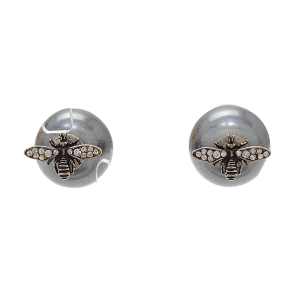 Dior Tribales Metal Silver Stud Earrings