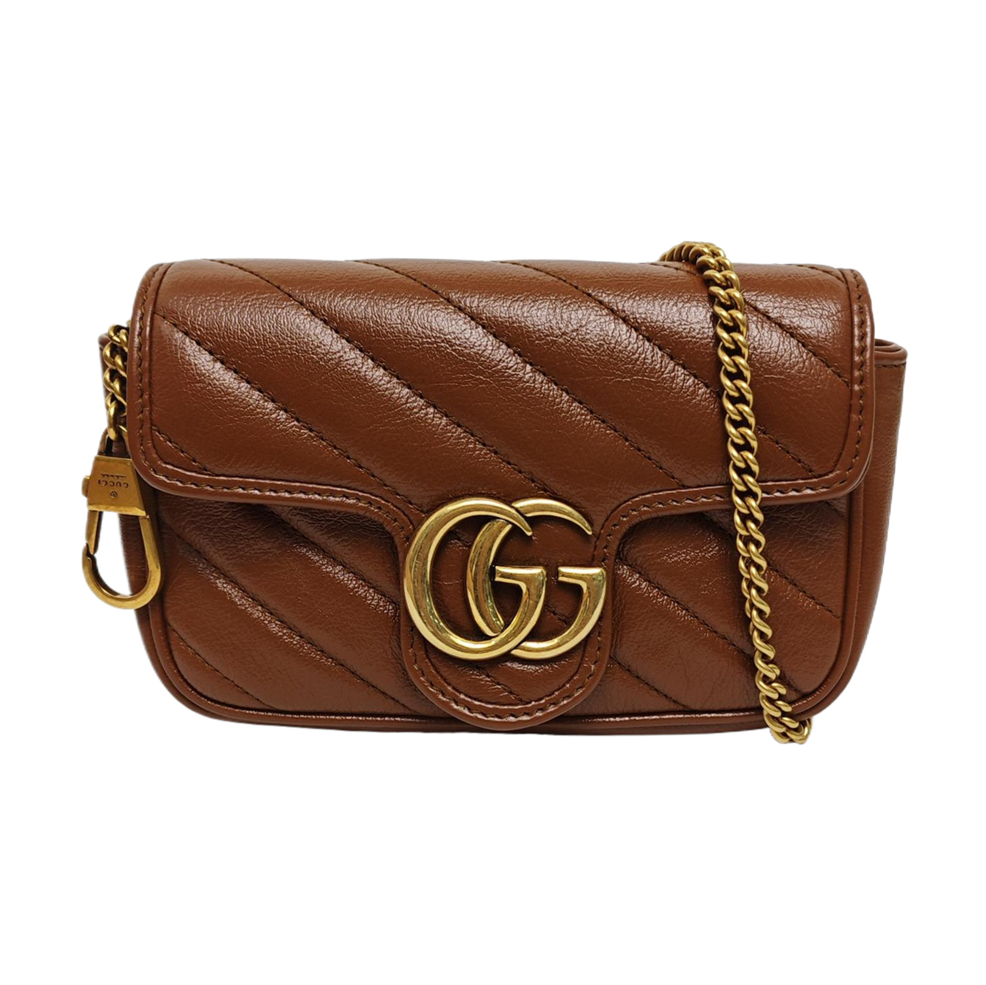 GG Marmont Mini Quilted Calfskin Brown