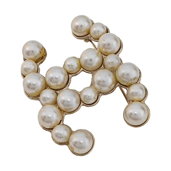 Vintage Metal White Brooch