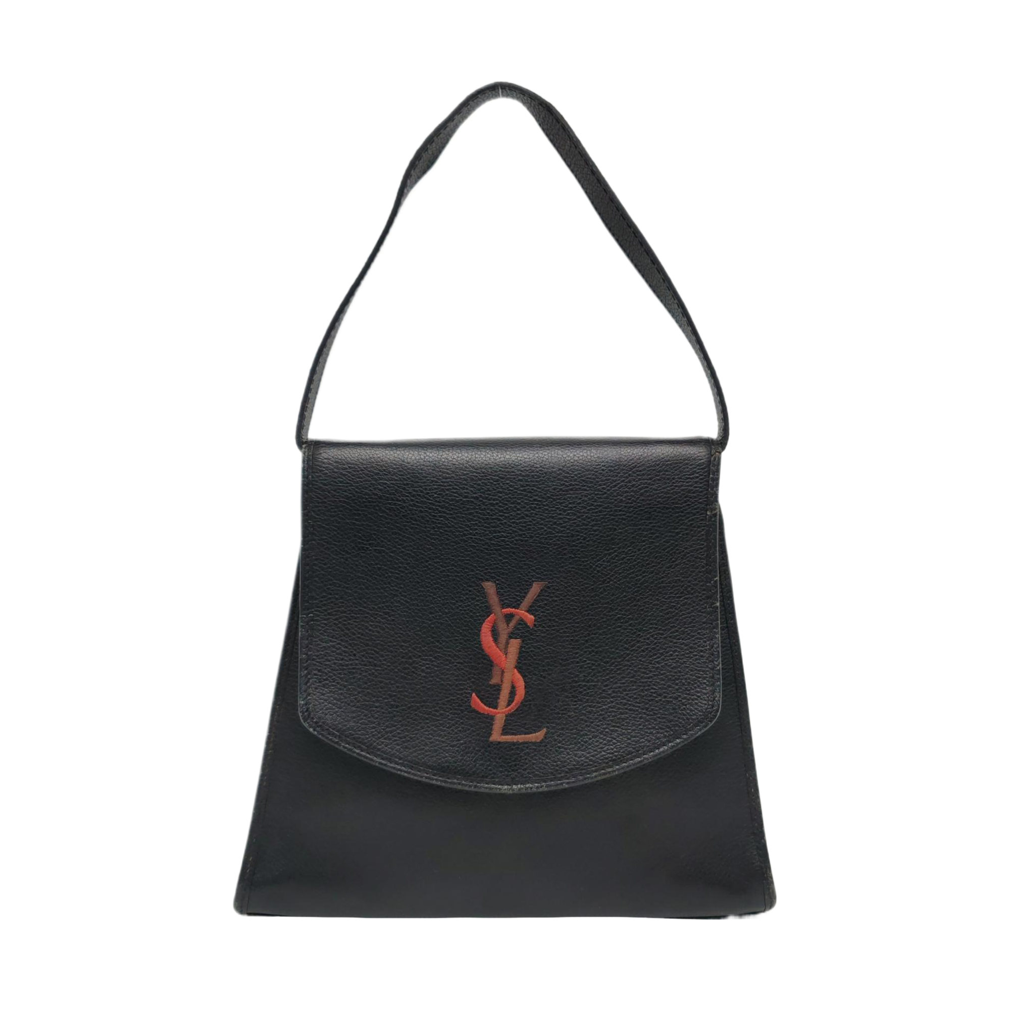 Leather Top Handle Bag Black