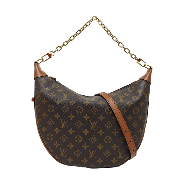 LOOP HOBO Monogram Coated Canvas Brown