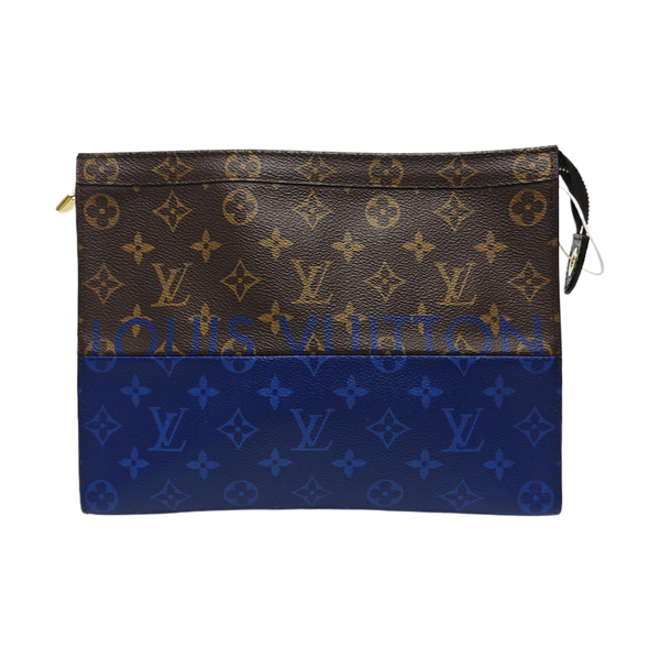 Pochette Voyag MM Monogram Coated Canvas Blue