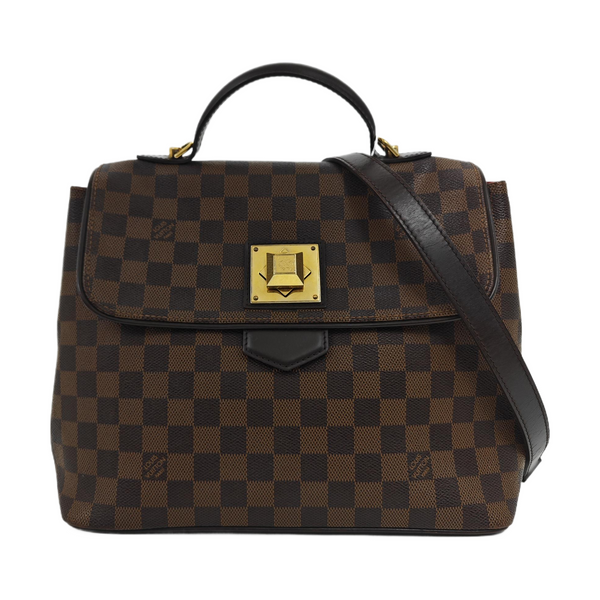 BERGAMO MM Damier Ebene Coated Canvas Brown
