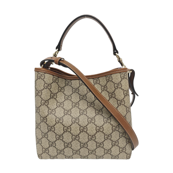 Monogram Coated Canvas Bucket Bag Beige