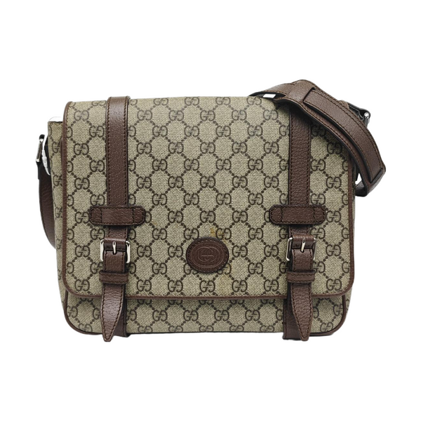 Monogram Coated Canvas Crossbody Bag Brown
