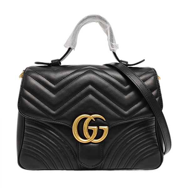 GG Marmont Medium Quilted Calfskin Black