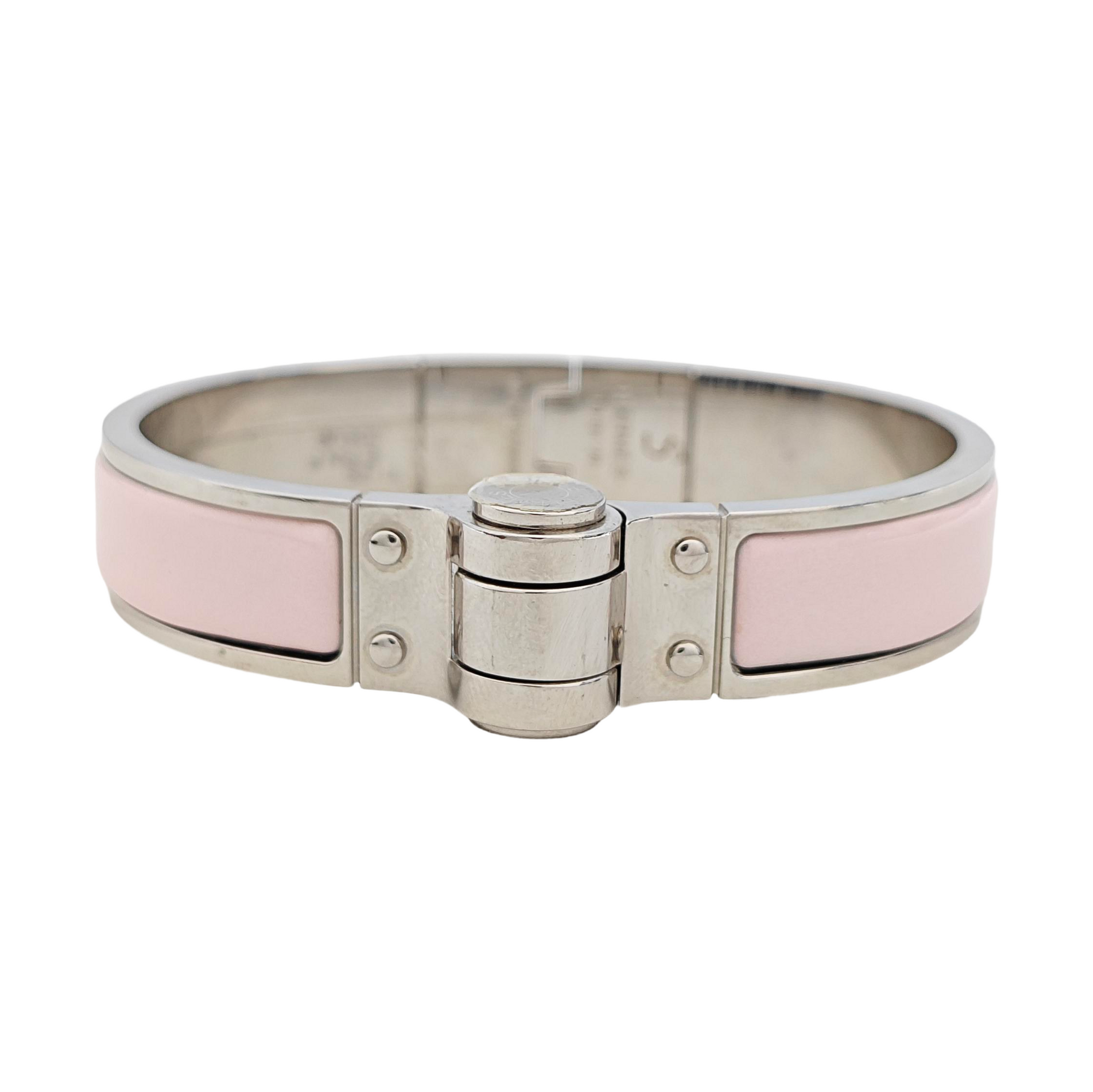 Enamel Hinged Bracelet Metal Silver Bangle