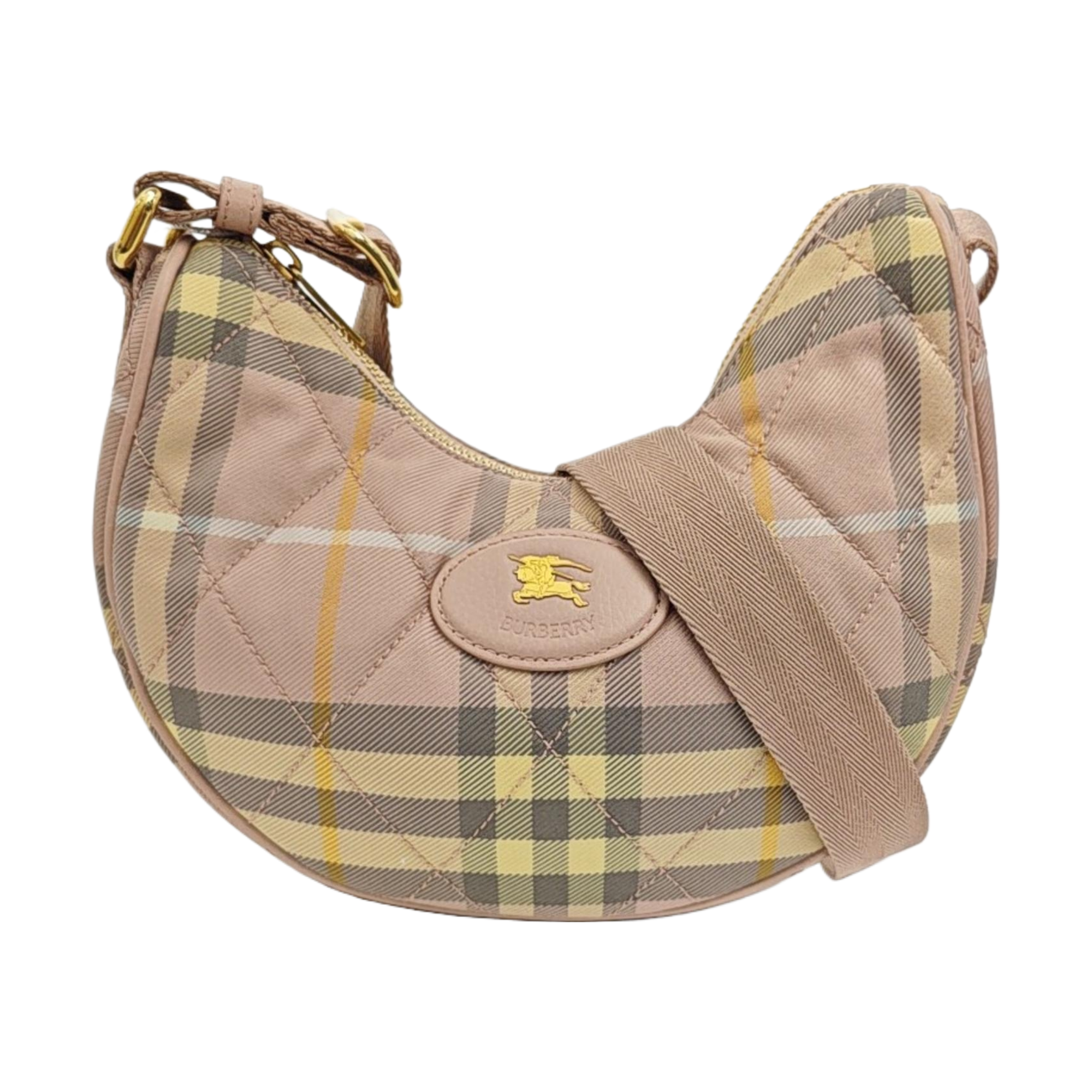 Quilted Canvas Shoulder Bag Pink