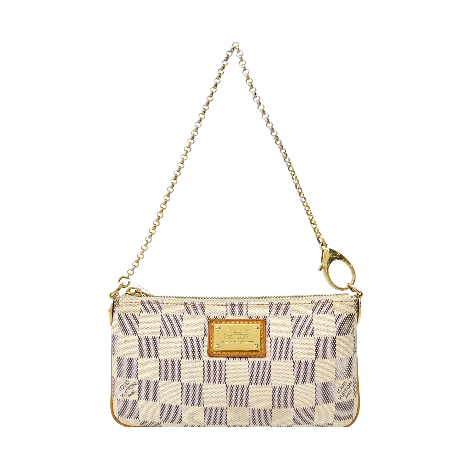 VINTAGE MILLA MM Damier Azur Coated Canvas White