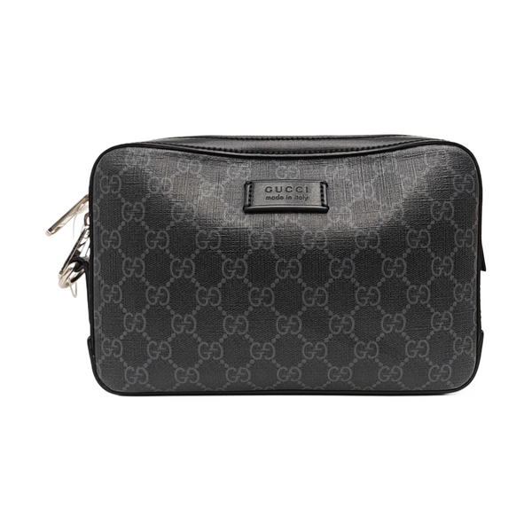 GG Supreme Small Monogram Coated Canvas Black