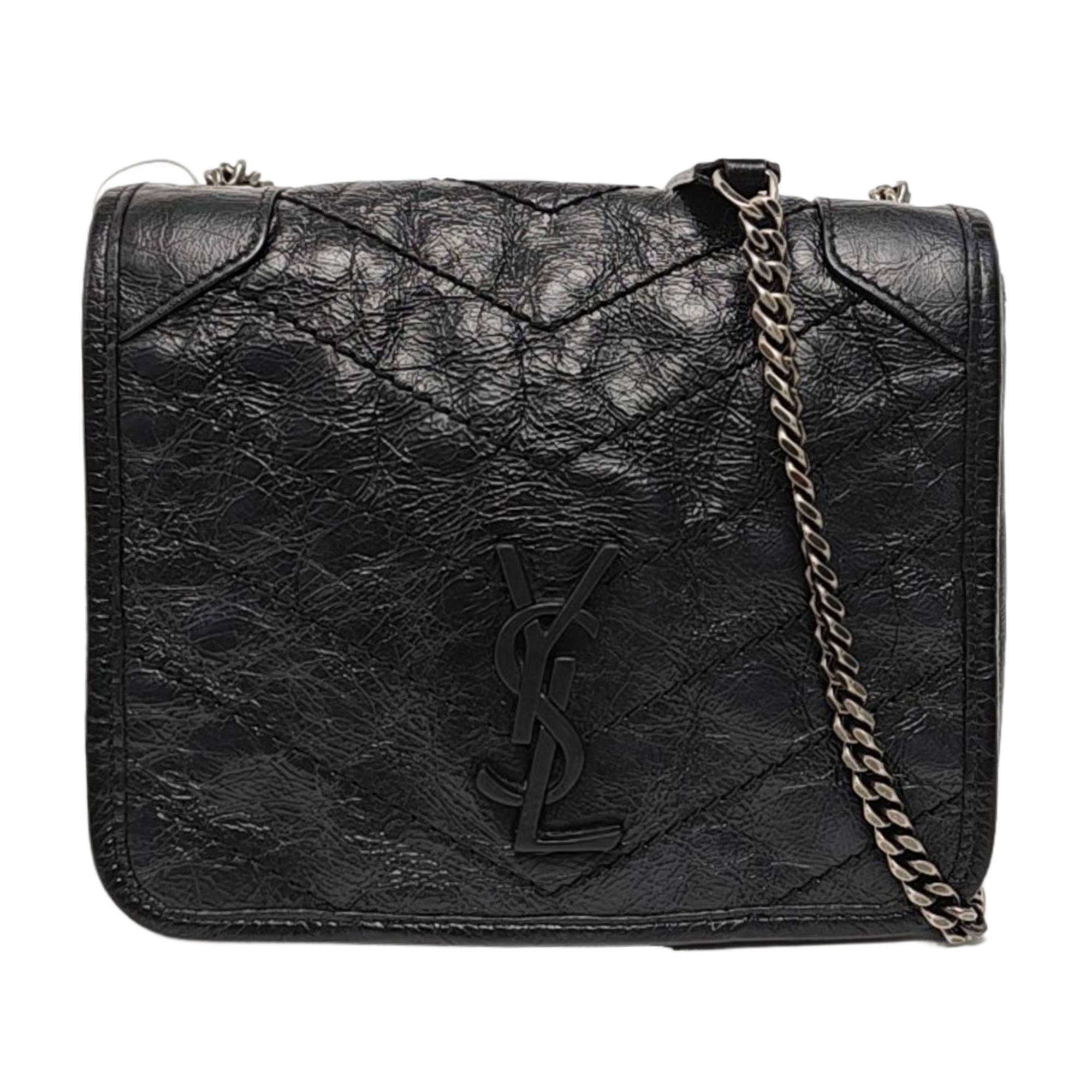 Authenticated pre-owned  NIKI Mini Chevron, Quilted Calfskin Black - Crossbody Bag at Looply