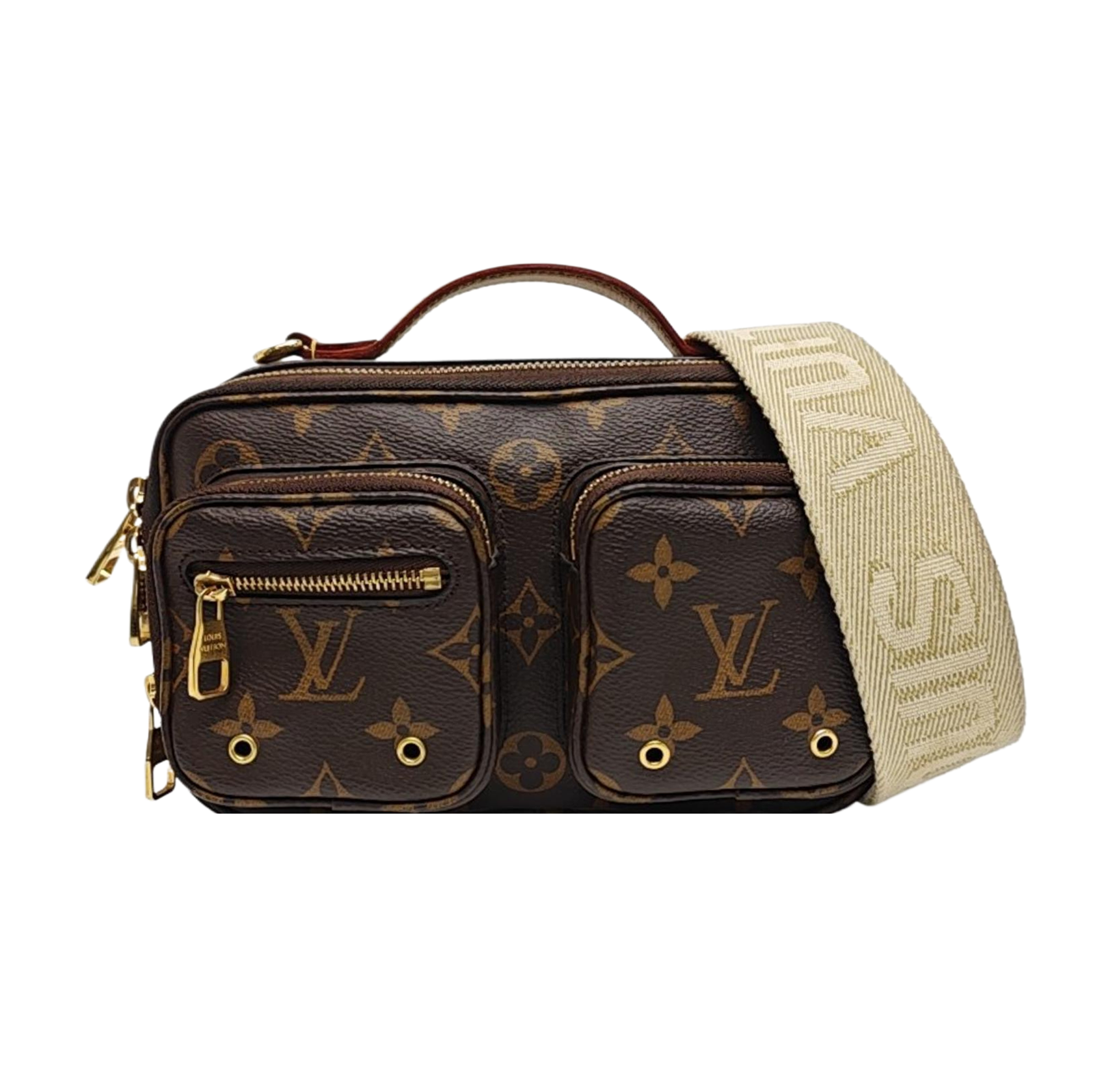 UTILITY Monogram Coated Canvas Brown