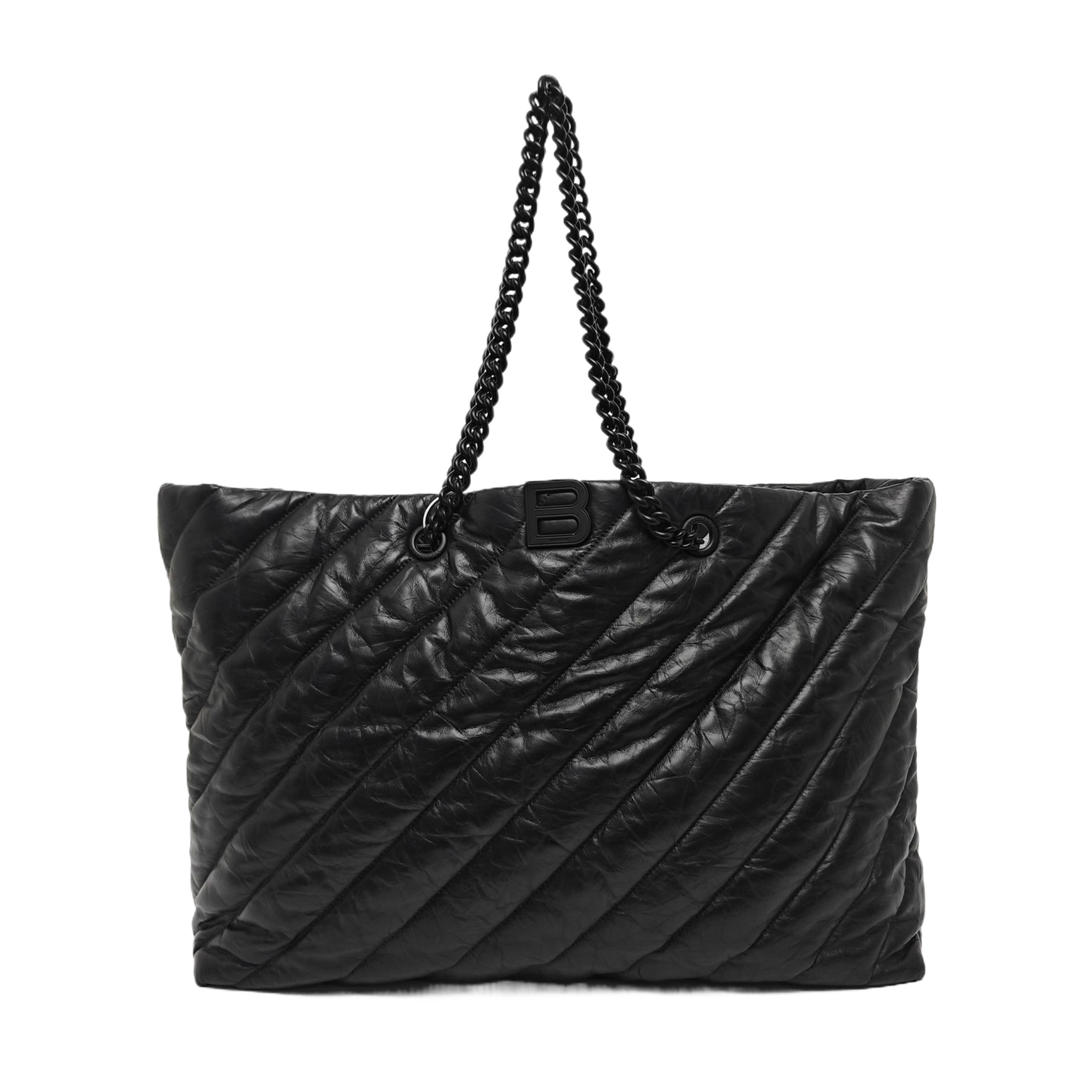 Crush Large Quilted Calfskin Black