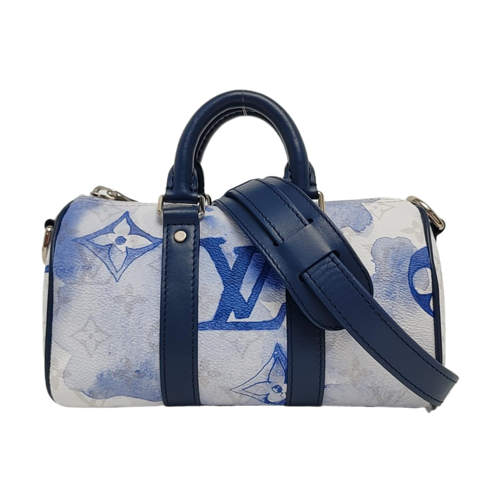 KEEPALL Nano Monogram Coated Canvas Blue