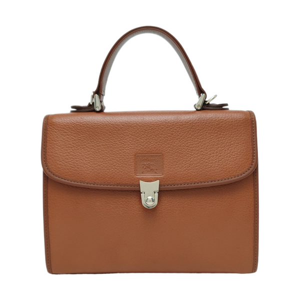 Calfskin Top Handle Bag Brown