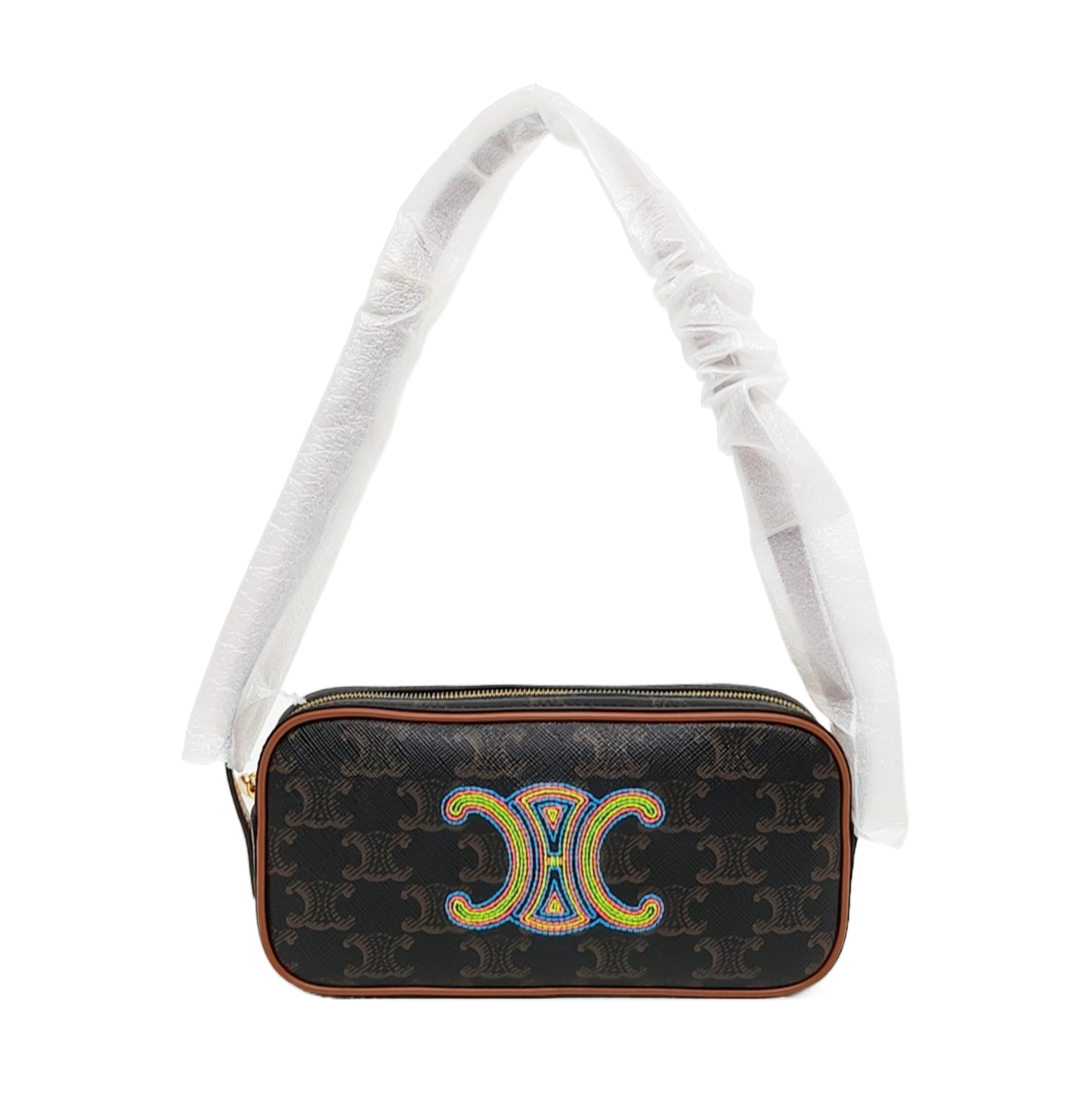 Coated Canvas Shoulder Bag Mini Brown