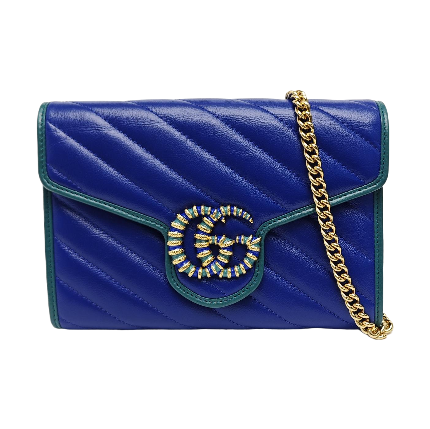 GG Marmont Mini Quilted Calfskin Blue