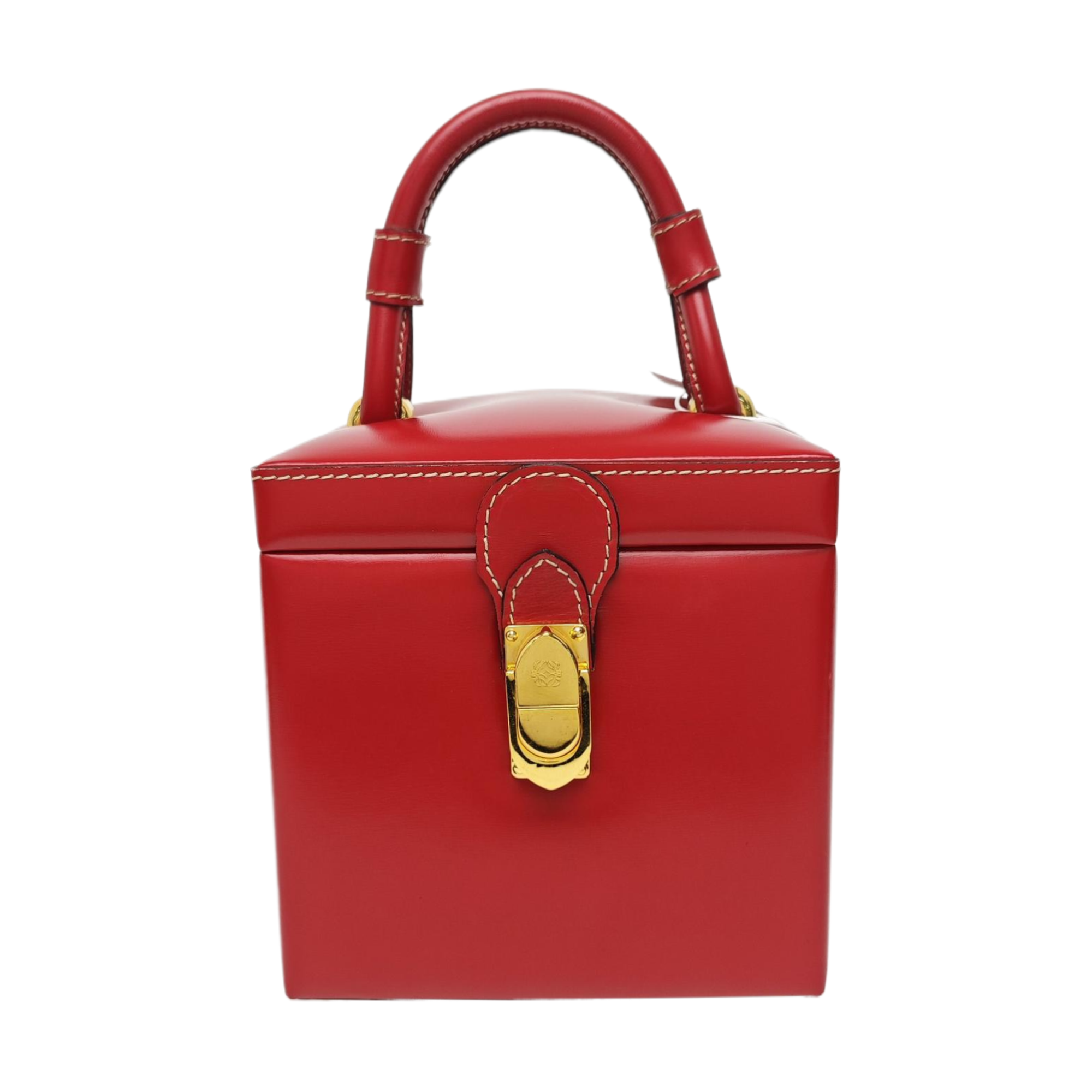 Calfskin Top Handle Bag Red