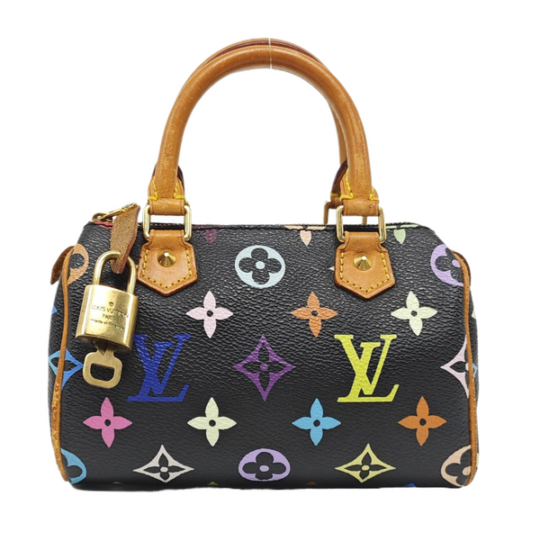 LV × TM SPEEDY Nano Lona Monogram Revestida Negra