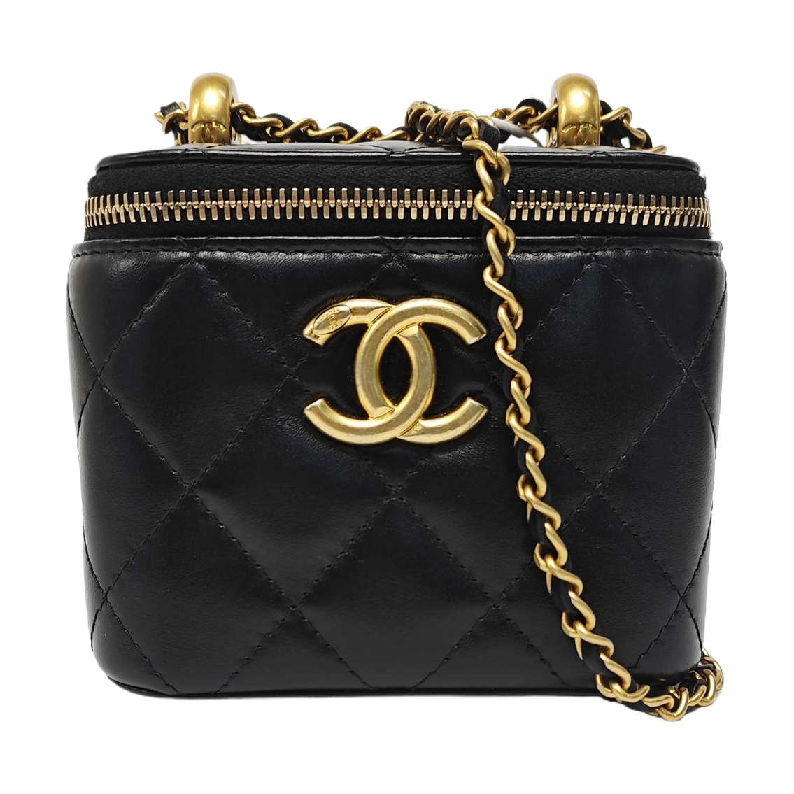 VANITY CASE Mini Quilted Calfskin Black