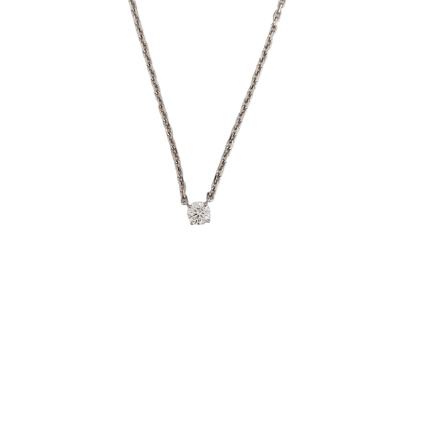 C DE CARTIER 18k White Gold Silver Necklace