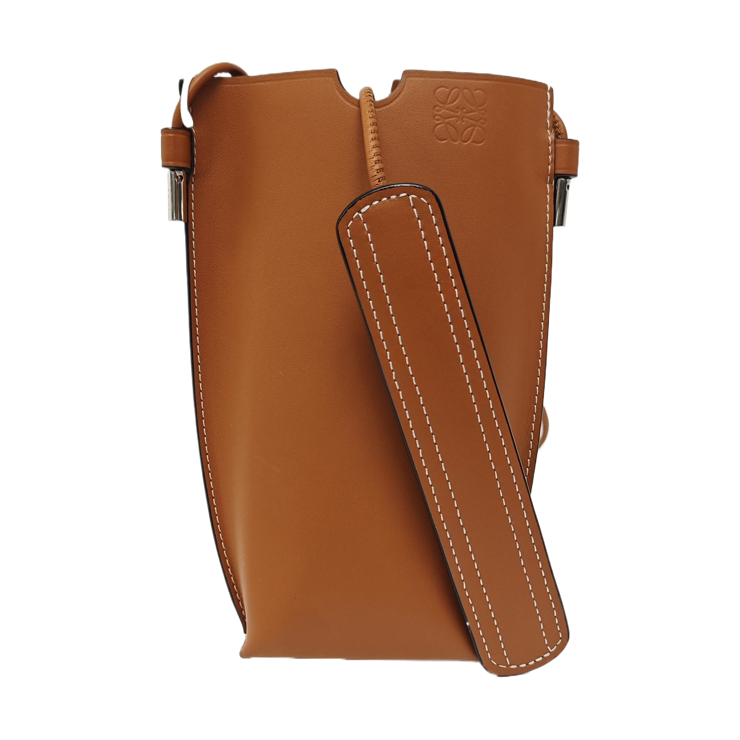 Calfskin Shoulder Bag Brown