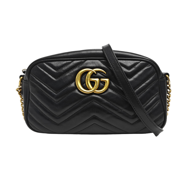 GG Marmont Small Quilted Calfskin Black