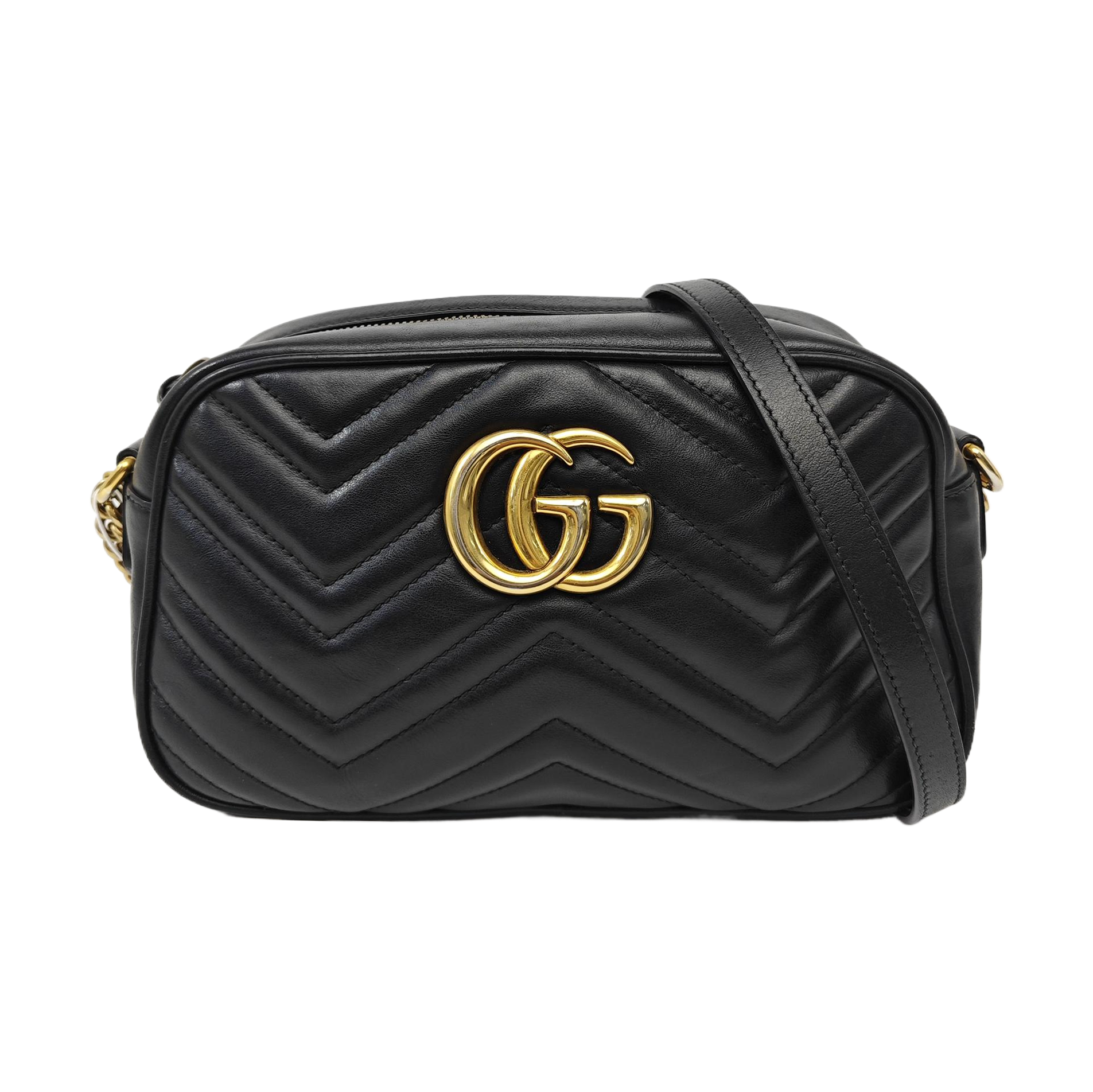 GG Marmont Small Quilted Calfskin Black