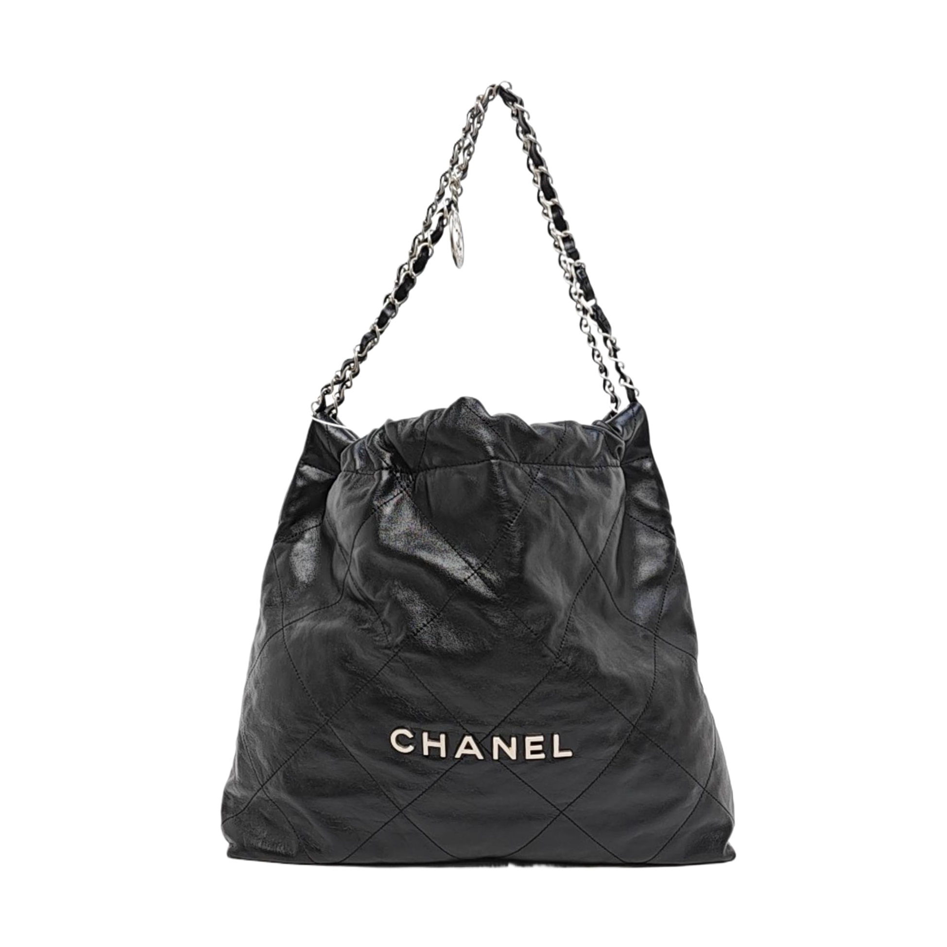 CHANEL 22 Medium Quilted Calfskin Black