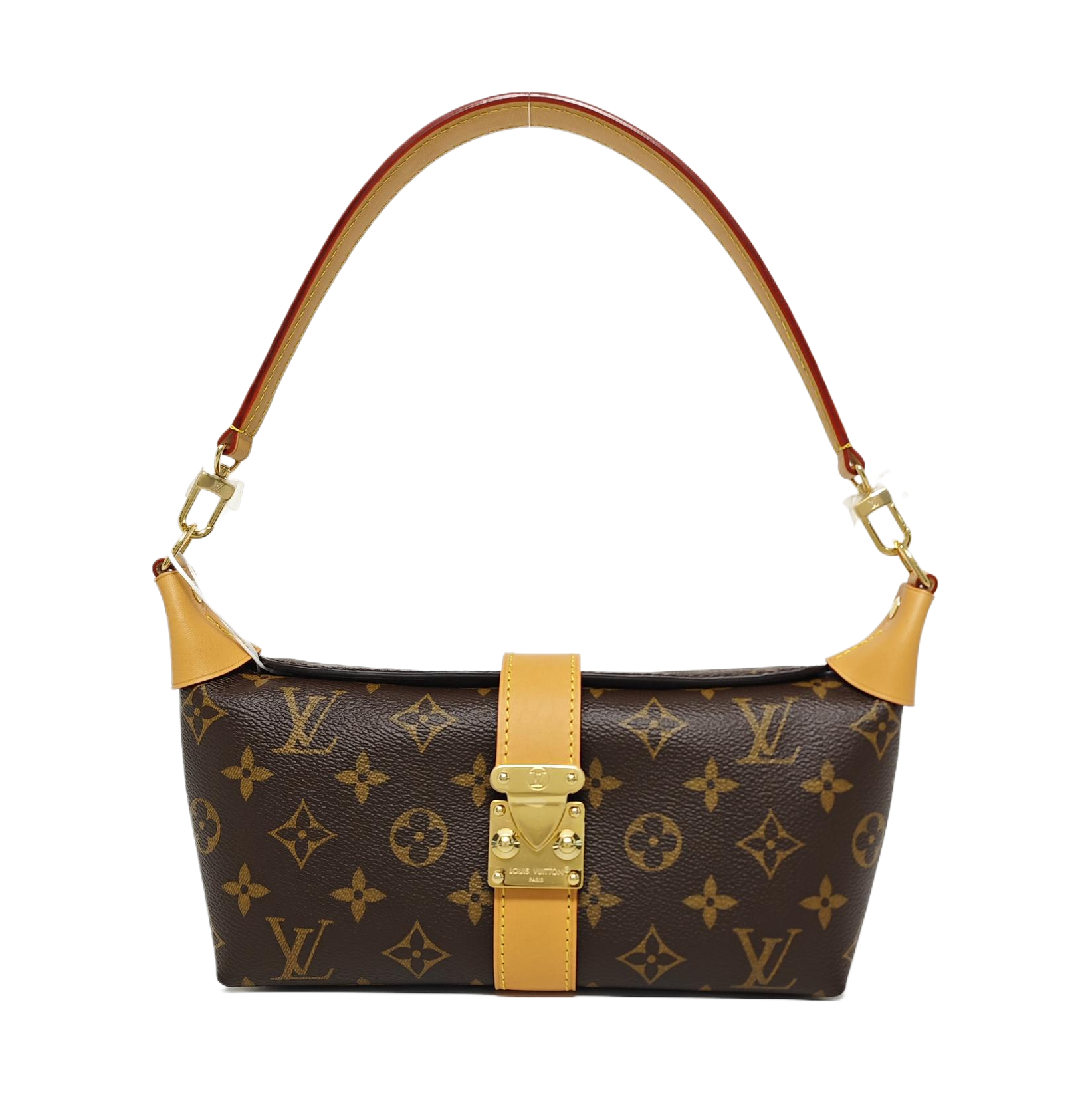 Pochette Mia Monogram Coated Canvas Brown