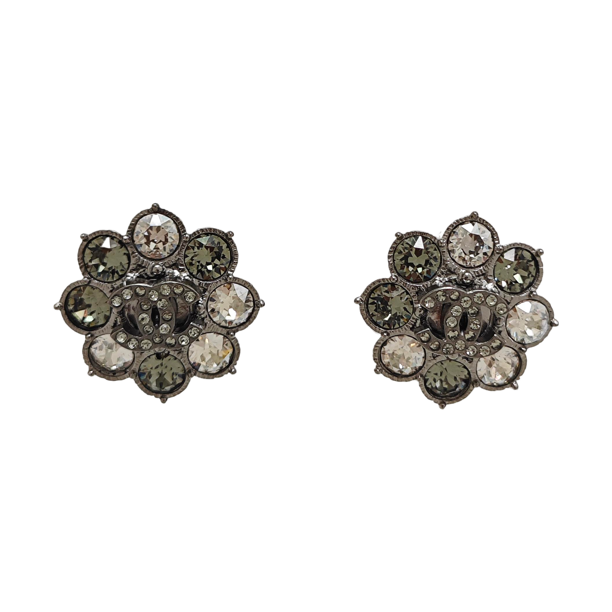 Synthetic Crystal Gray Stud Earrings