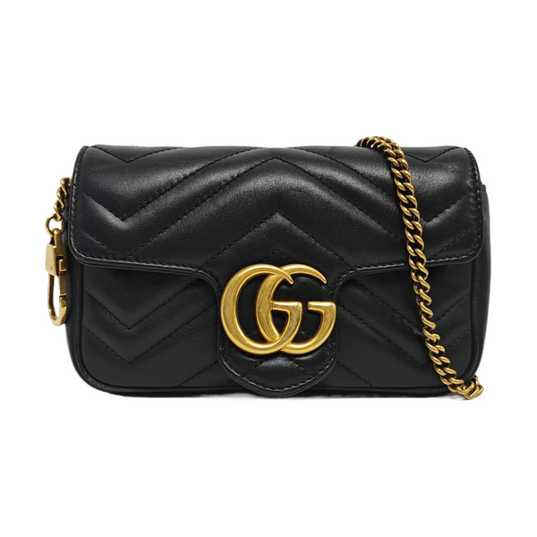 GG Marmont Mini Quilted Calfskin Black