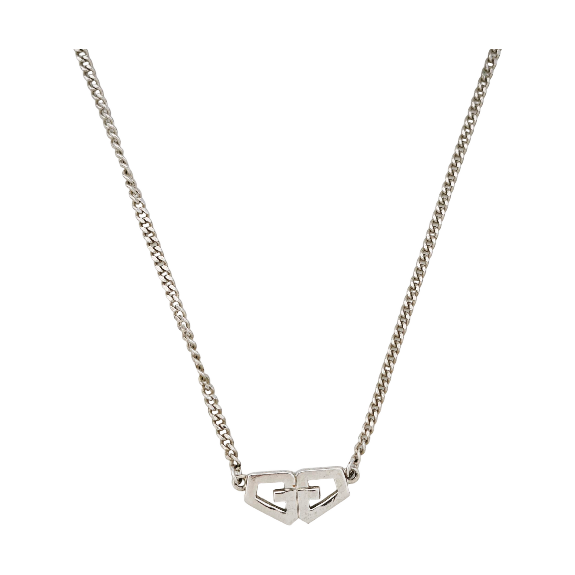 G Cube Metal Silver Necklace