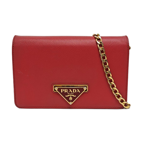 Saffiano Calfskin Crossbody Bag Red