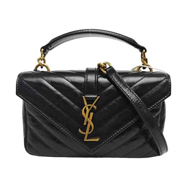 ENVELOPE Small Chevron Calfskin Black