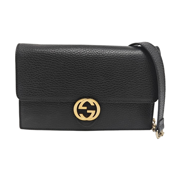 Interlocking G Small Calfskin Black